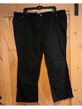 New! SO Womens Plus Sz 24W Black Twill Flare Pants Stretch 46x31"